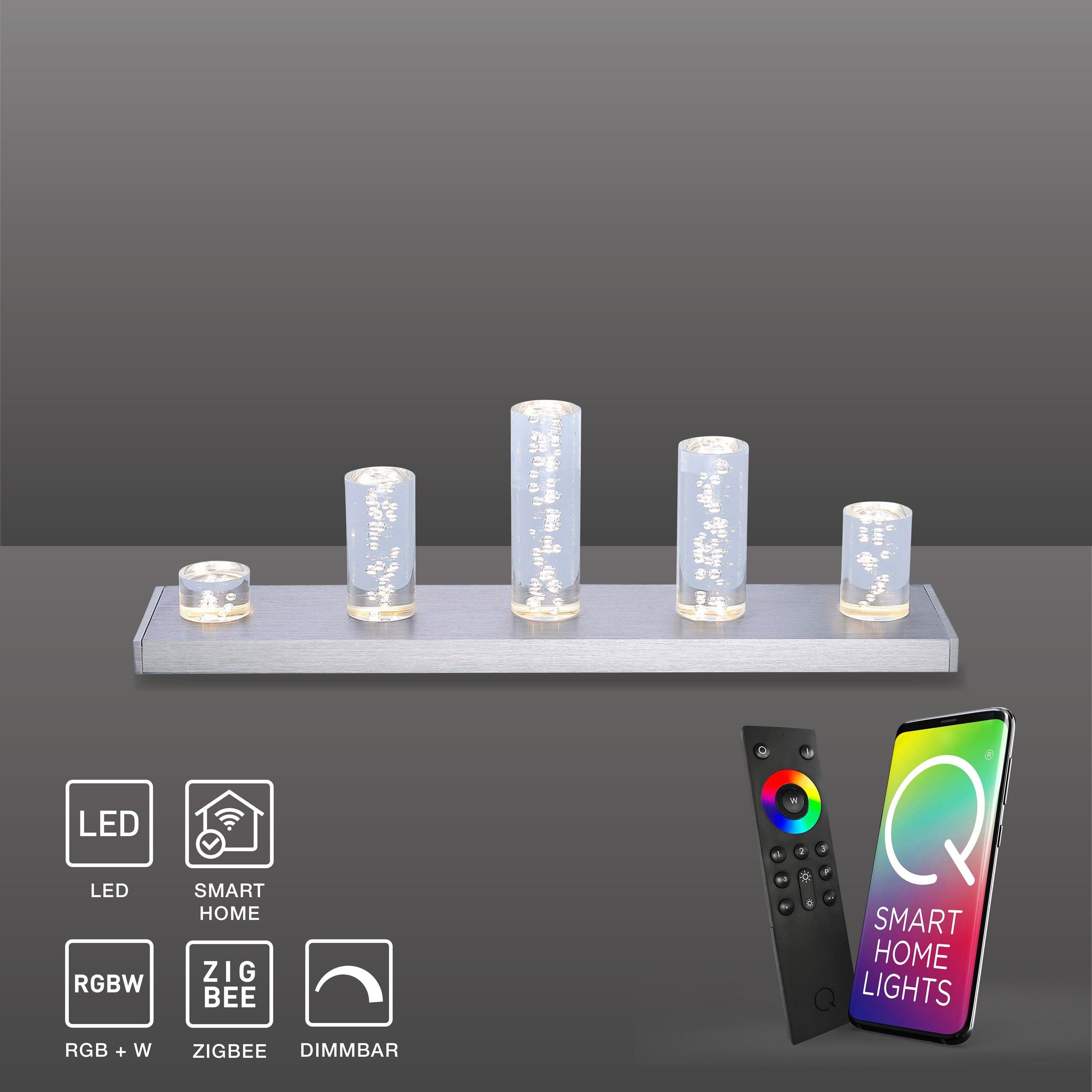 Paul Neuhaus Smarte LED-Leuchte Q - SKYLINE Smart Home RGB+W, Smart Home,  RGB-Farbwechsel, Dimmfunktion, Memoryfunktion, 5, Acrylglas Lichteffekt,  dimmbar Fernbedienung APP