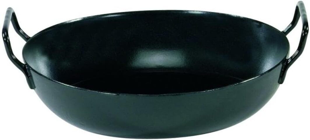 Karl Krüger Wok Schlemmerpfanne, Emaille, 24 cm, Schwarz, (1-tlg)