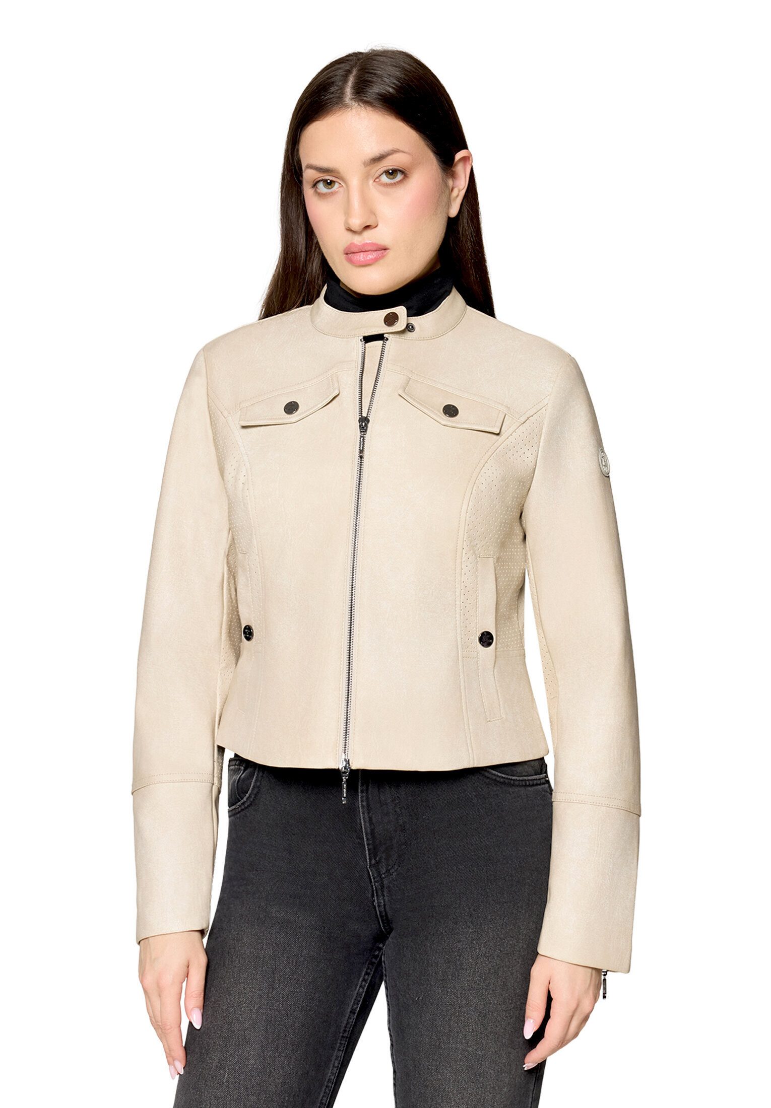 Amber & June Canvasjacke Damen mit Stehkragen