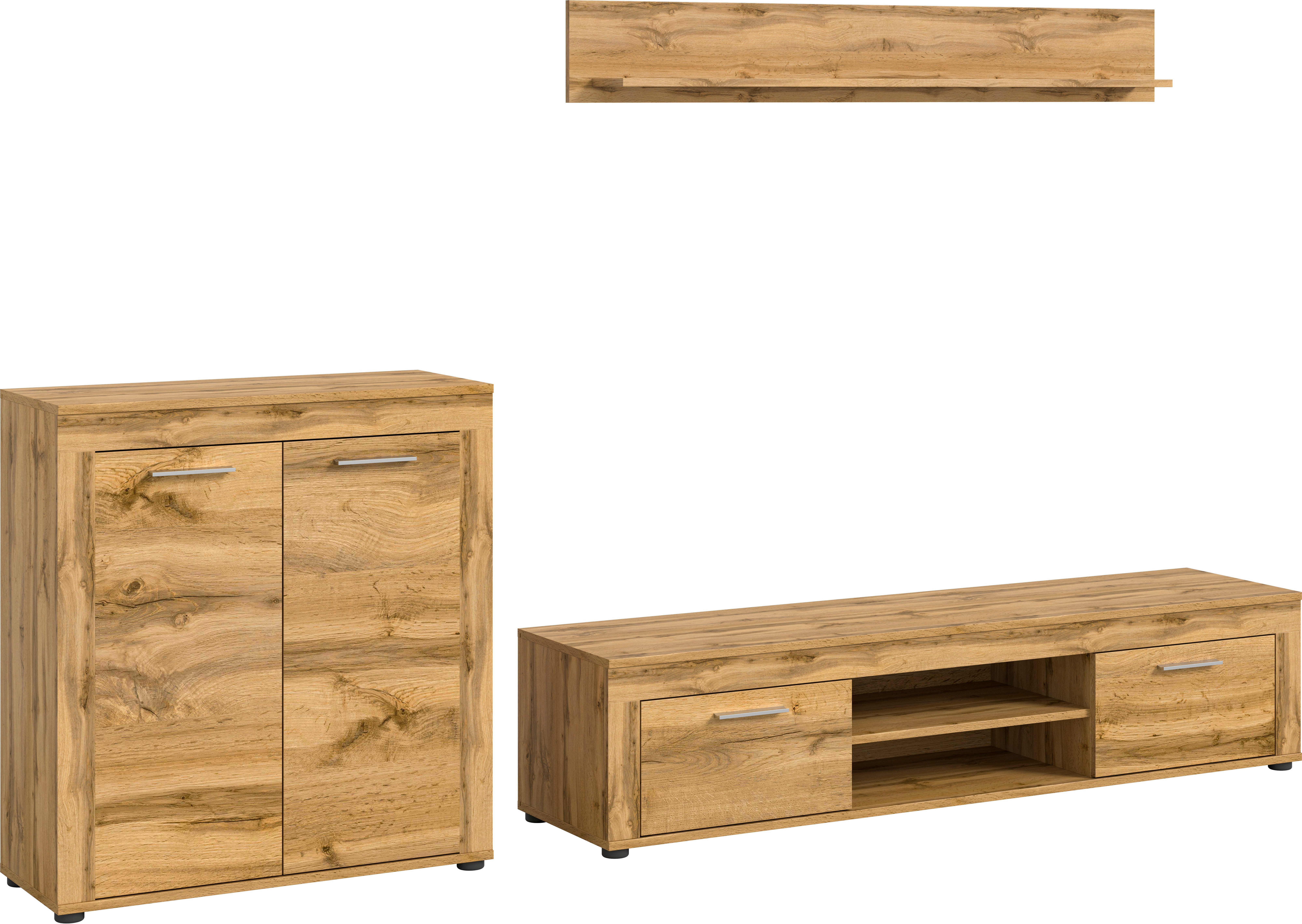 OTTO home Wohnwand AOSTA, Breite 255cm, 3-teilige Wohn-Kombination, (3-St., bestehend aus: Highboard, Lowboard, Wandboard), Wohnwand, Kombination, Anbauwand, Mö – Bild 2 von 5