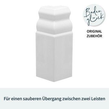 Bodenglück Sockelleisten-Aussenecke für Hamburger Sockelleiste, 2 Stück, 80mm, Selbstklebend, Einfache und schnelle Montage, Weiß