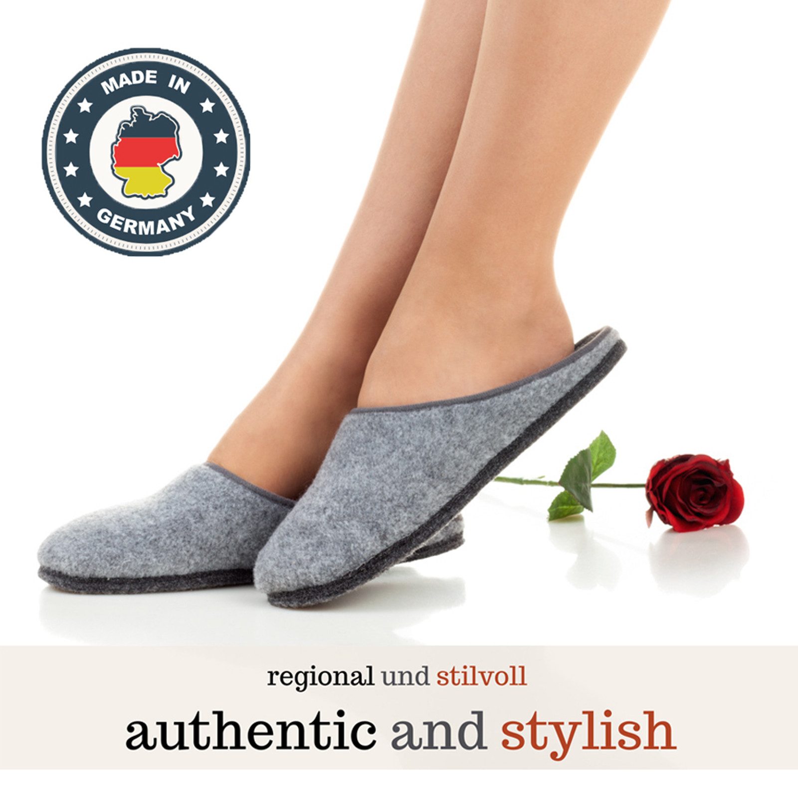 Pantoffelmann Filzpantoffeln Herren Damen Hausschuh leichte Filz Winter Filzlatschen Pantoffel (1 Paar) Filzpantoffeln, Gästepantoffel besonders leicht