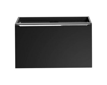 einfachgutemoebel Waschtisch-Set Badezimmer Waschplatz Unterschrank NOIRETTE 80cm, schwarz matt, (Badmöbel Set, 1-St., Waschtisch Unterschrank)