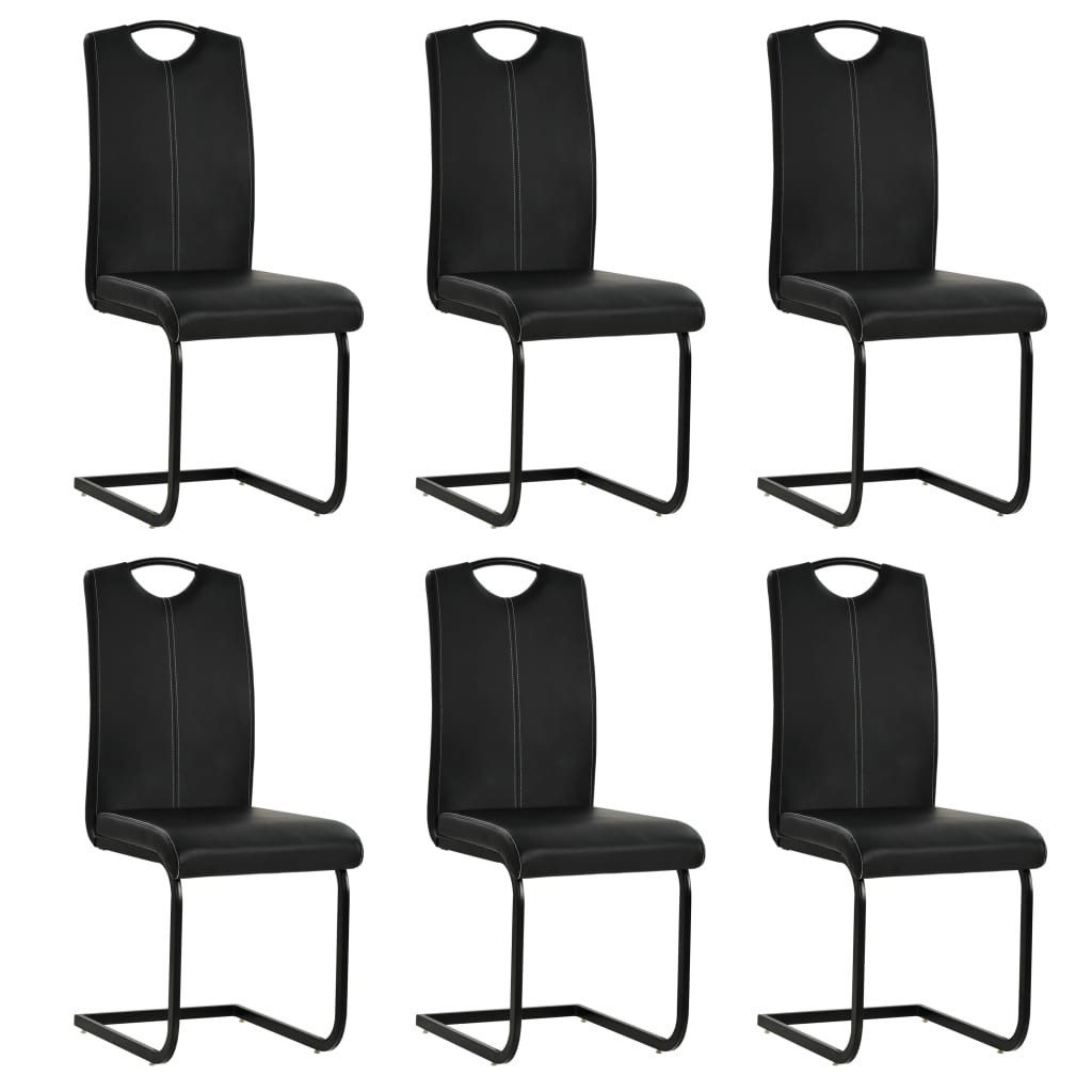 vidaXL Esszimmerstuhl Freischwinger 6 Stk. Schwarz günstig online kaufen