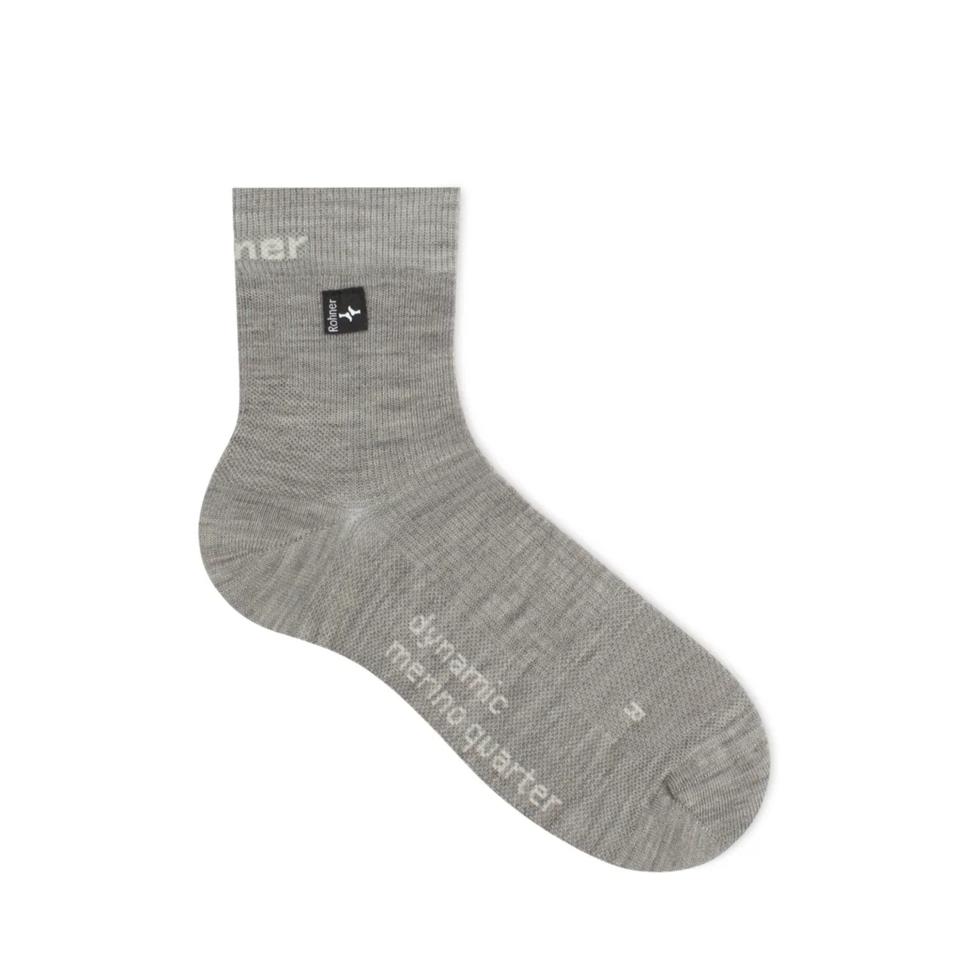 Rohner Socks Wandersocken Dynamic Merino Quarter l/r Outdoor-Socke hellgrau