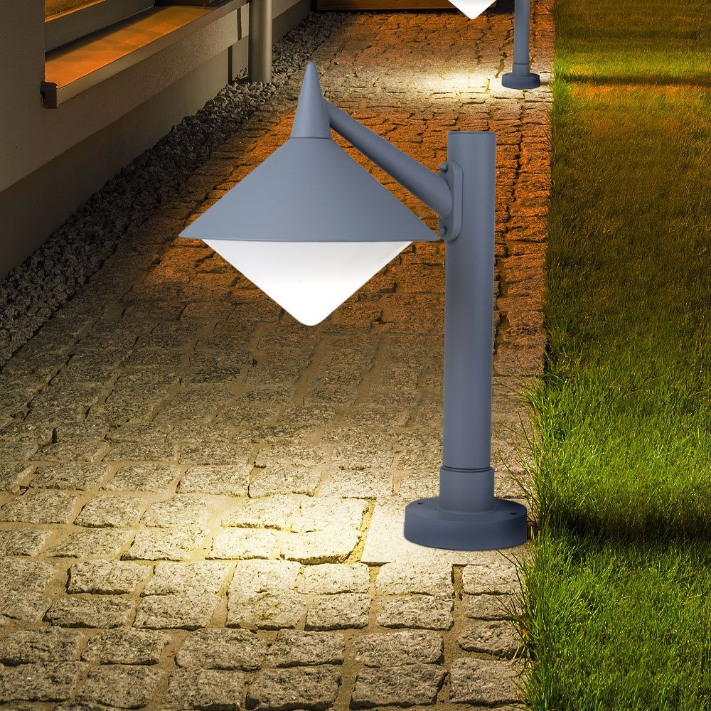 Steh Warmweiß, etc-shop Farbwechsel, Stand inklusive, Außen-Stehlampe, Lampe LED Außen ALU Balkon Garten Sockel Lampe Leuchtmittel