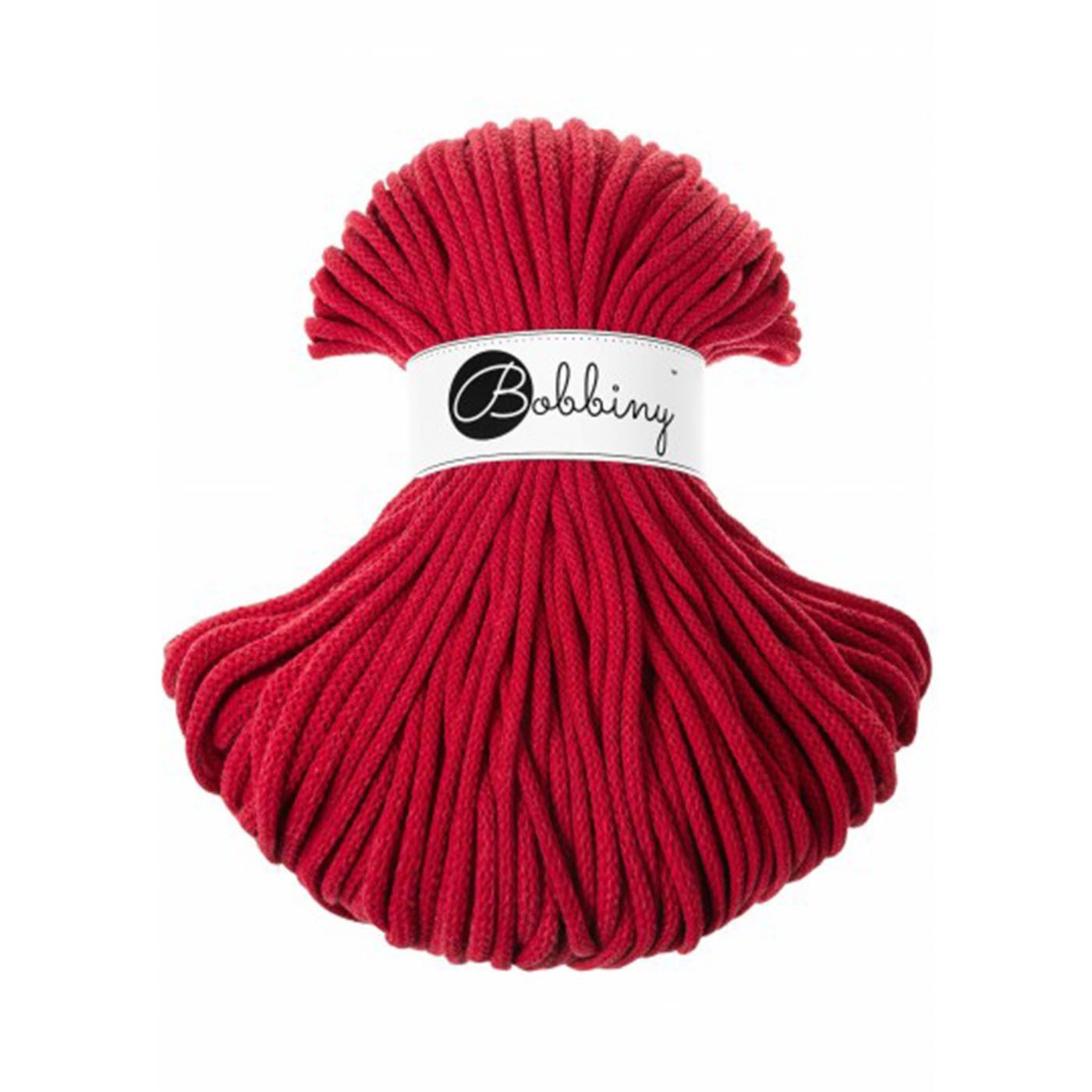 Bobbiny Baumwollkordeln - Flechtkordeln 5mm - 100m Classic RED Stickgarn