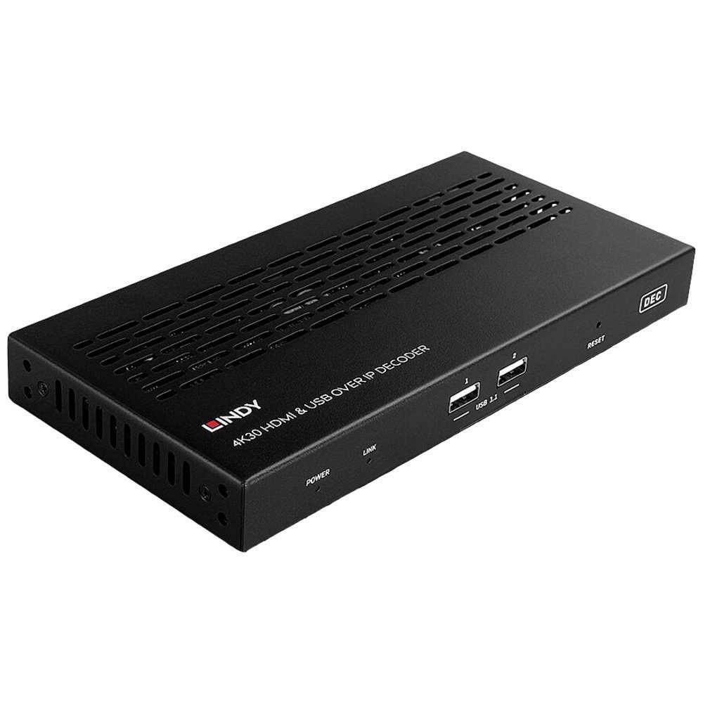 LINDY 4K30 HDMI & USB over IP Extender - Decoder Extender (Verlängeru Computer-Kabel