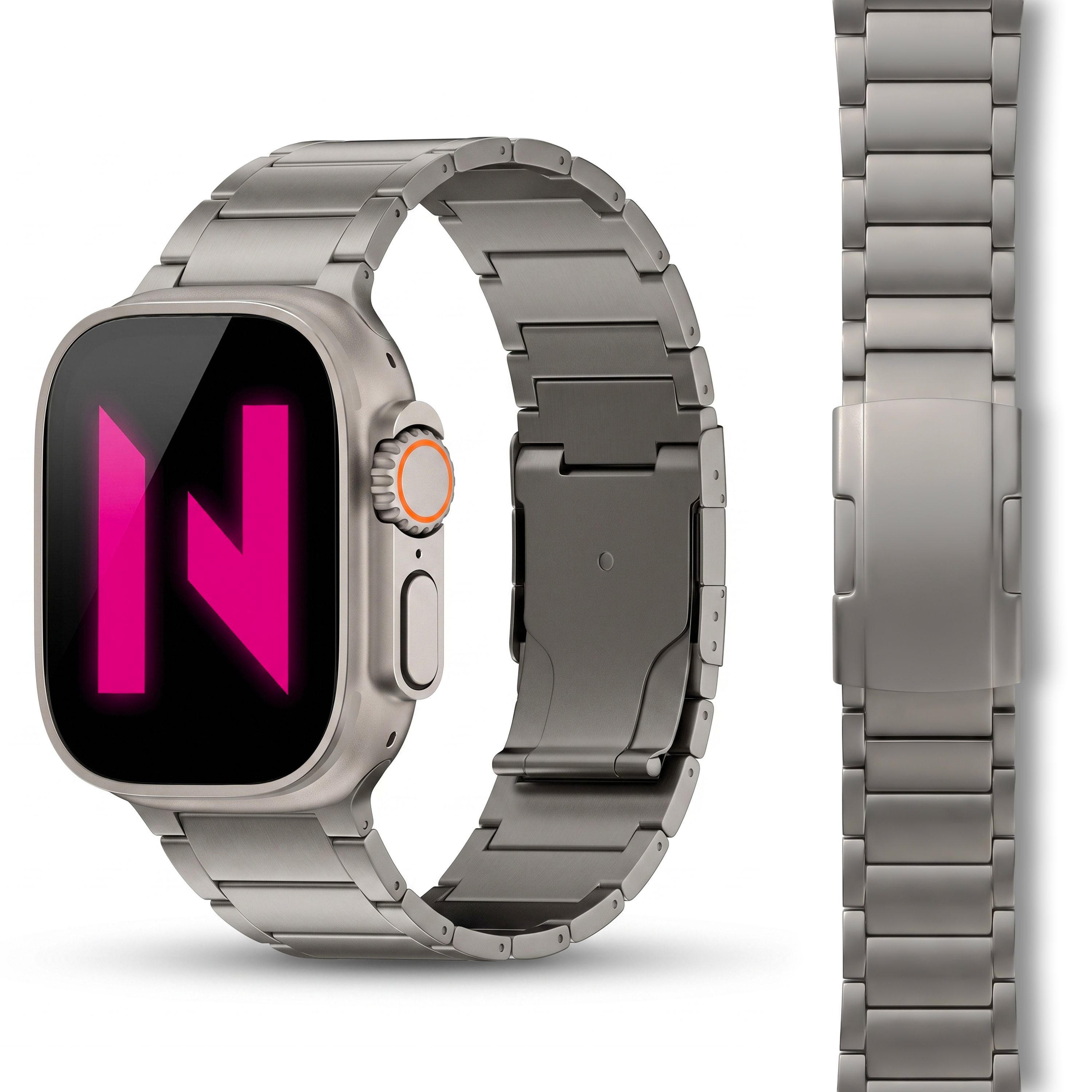 Nalia Smartwatch-Armband Apple Watch 38mm/40/41/42(Serie 10/11), Leichtes Titan Ersatzarmband / für Fitness Uhr / Rostfrei & Kratzfest