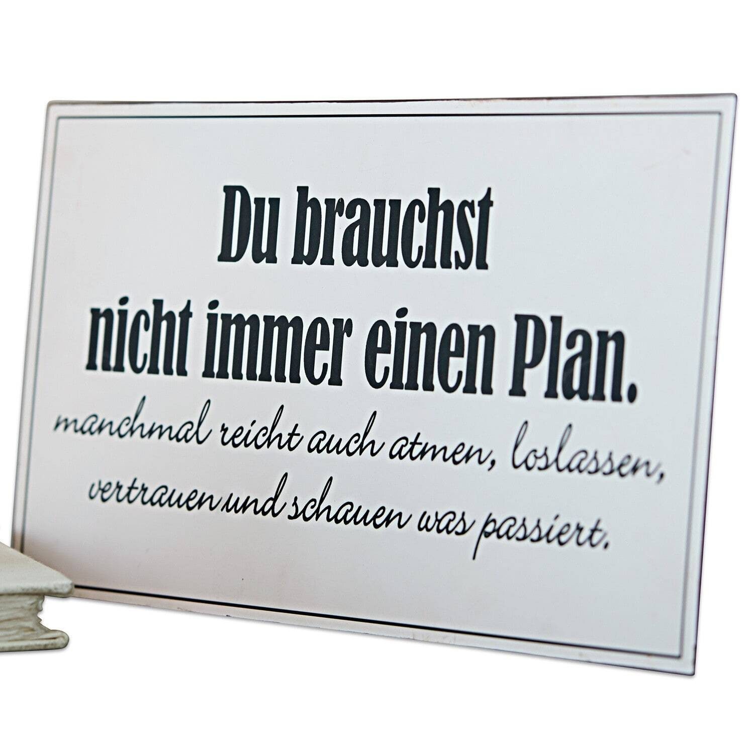 Mirabeau Wanddekoobjekt Deko-Schild Plan weiß