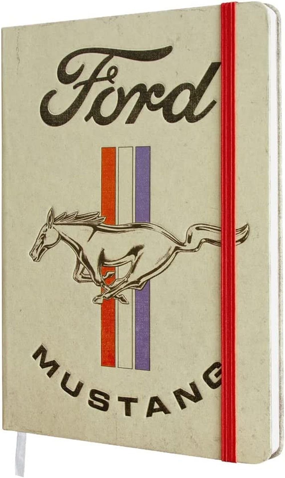Nostalgic-Art Notizbuch Notizbuch - Ford Mustang - Horse & Stripes Logo