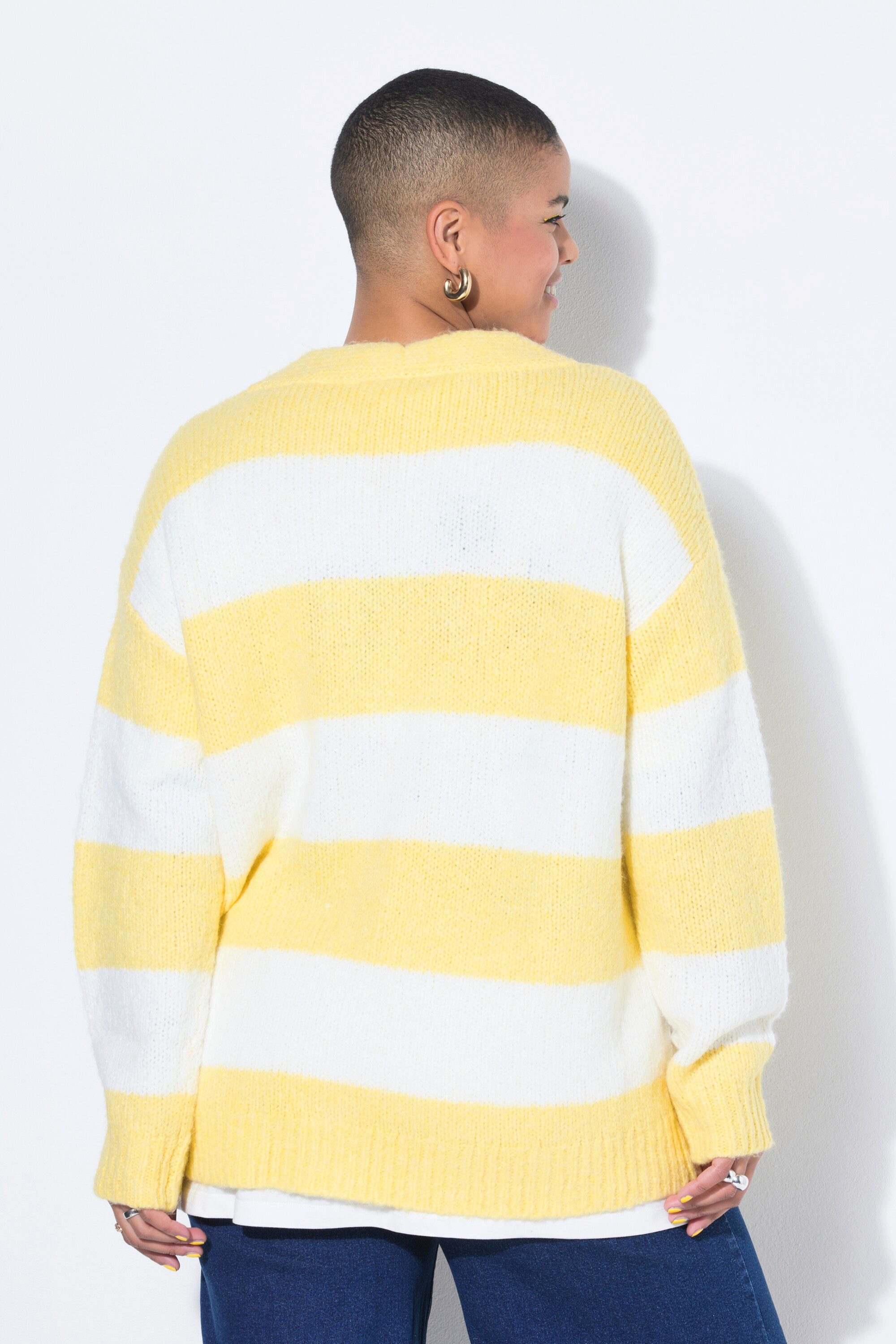 Studio Untold Strickjacke Strickjacke Oversize Shape Blockstreifen