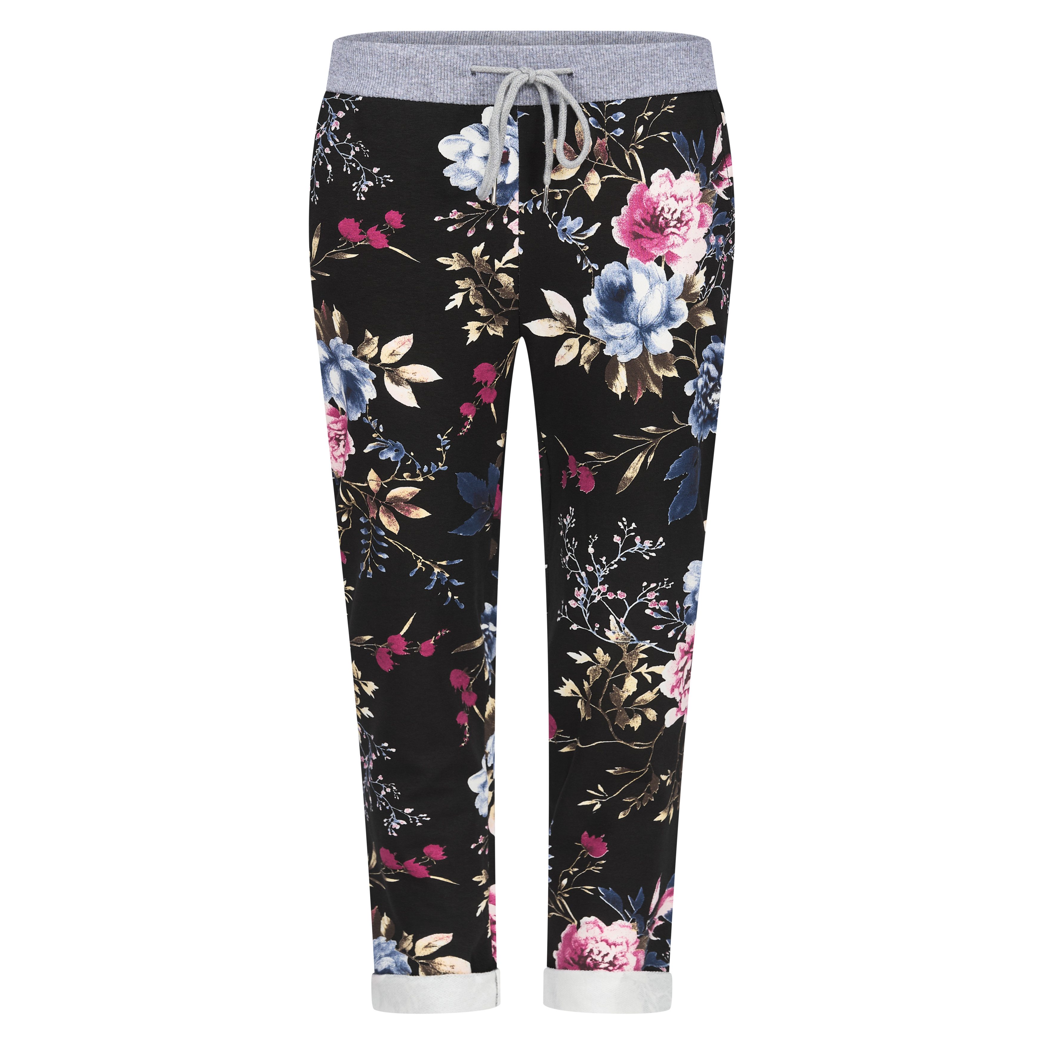 Mississhop Jogginghose Damen Hose Blumen Jogginghose Baumwolle gemustert Gr günstig online kaufen