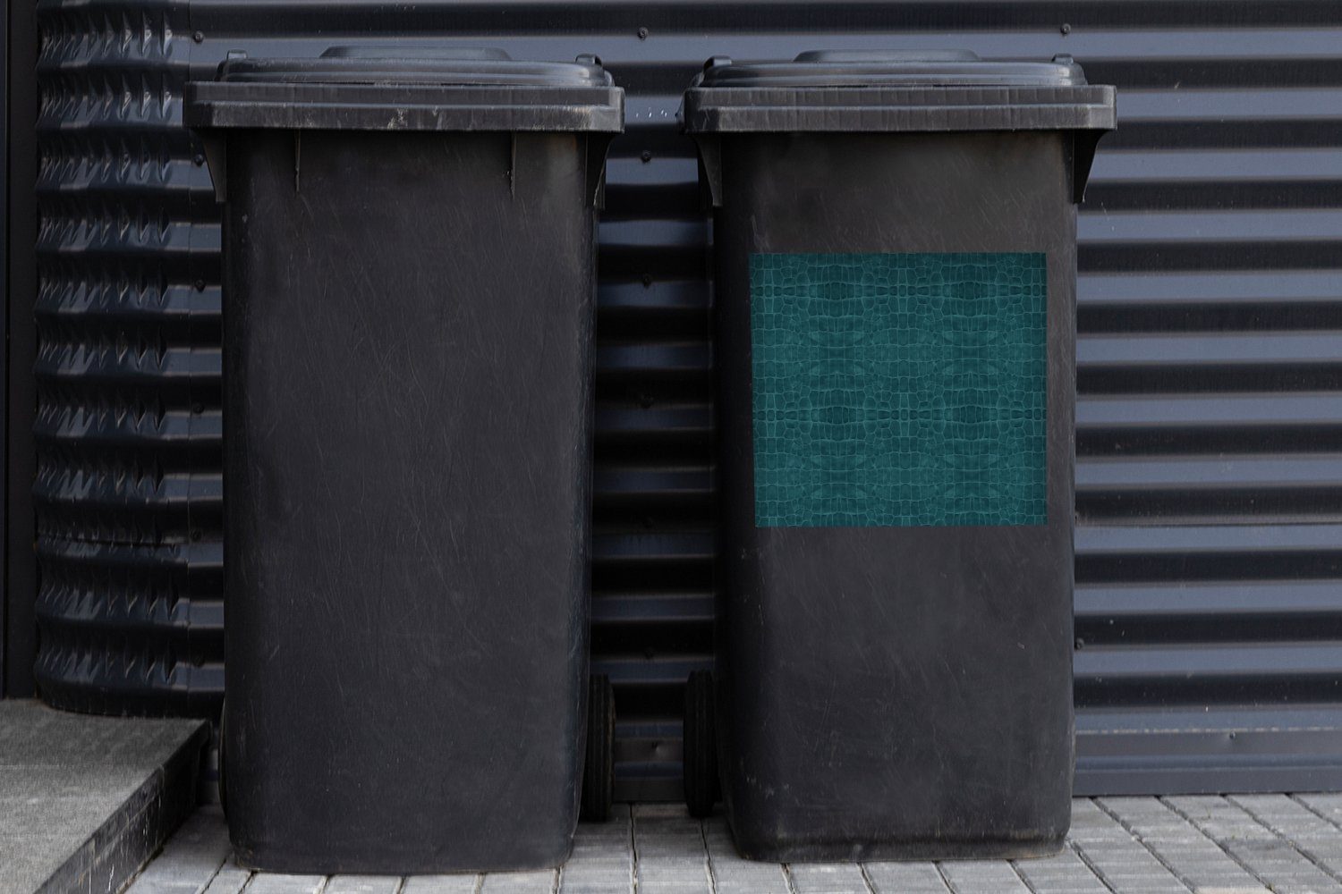 Wandsticker Leder MuchoWow St), - Mülltonne, Abfalbehälter (1 Container, Mülleimer-aufkleber, Sticker, Tierhaut Textur -