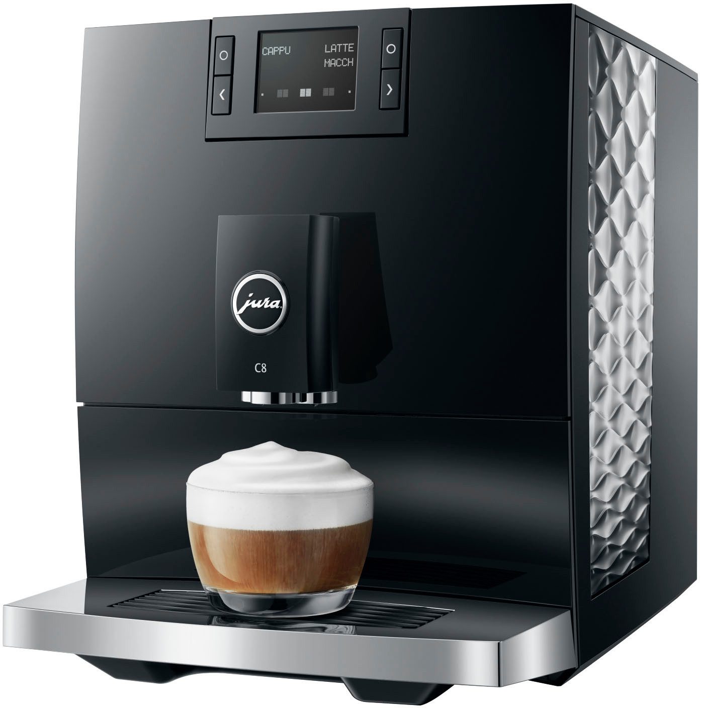 JURA Kaffeevollautomat 15603 C8 Piano Black (EA), einstellbare Tassenfüllmenge, Klartext-Display