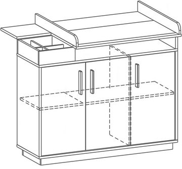 roba® Babyzimmer-Komplettset Olaf, (Set, 3-St., Kinderbett, Wickelkommode, Kleiderschrank), mit Kinderbett, Schrank und Wickelkommode