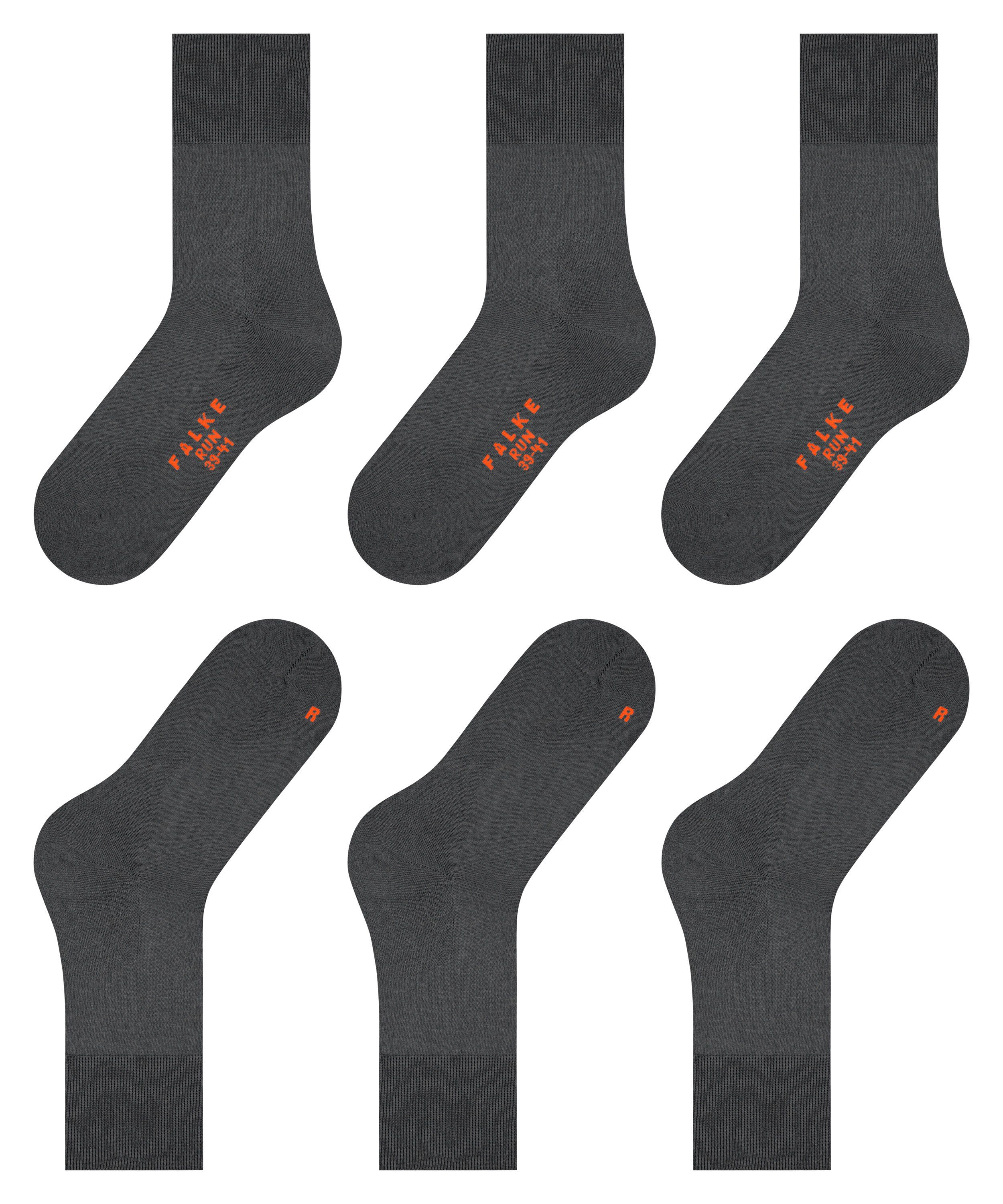 (3-Paar) Run Socken grey 3-Pack FALKE (3970) dark