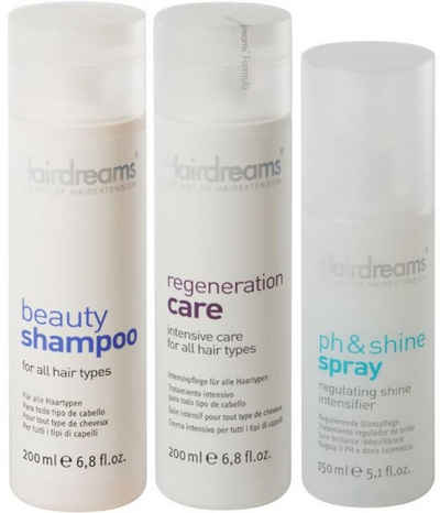 Hairdreams Haarpflege-Set Beauty Shampoo + Regeneration Care + ph&shine Spray, Set, 3-tlg., für Haar mit Echthaarverlängerungen