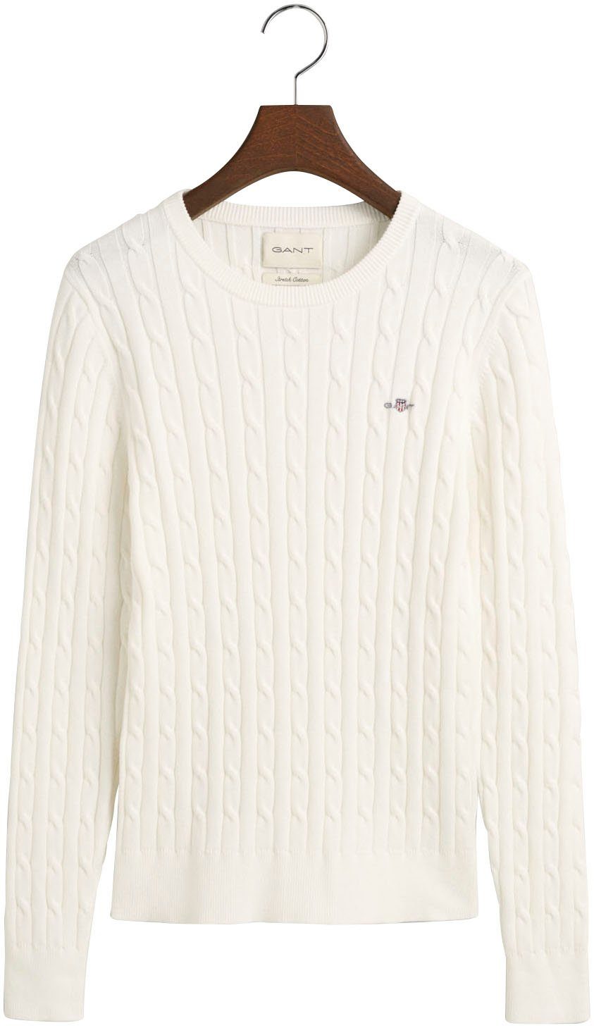 Gant Strickpullover STRETCH COTTON CABLE C-NECK günstig online kaufen