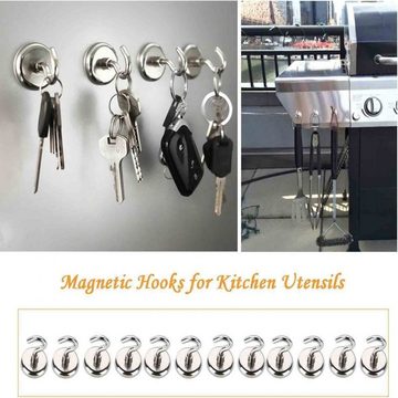 Lubgitsr Magnethalter 12 Stück Hakenmagnete Extra Stark Neodym MagneteMagnethaken (12-St)