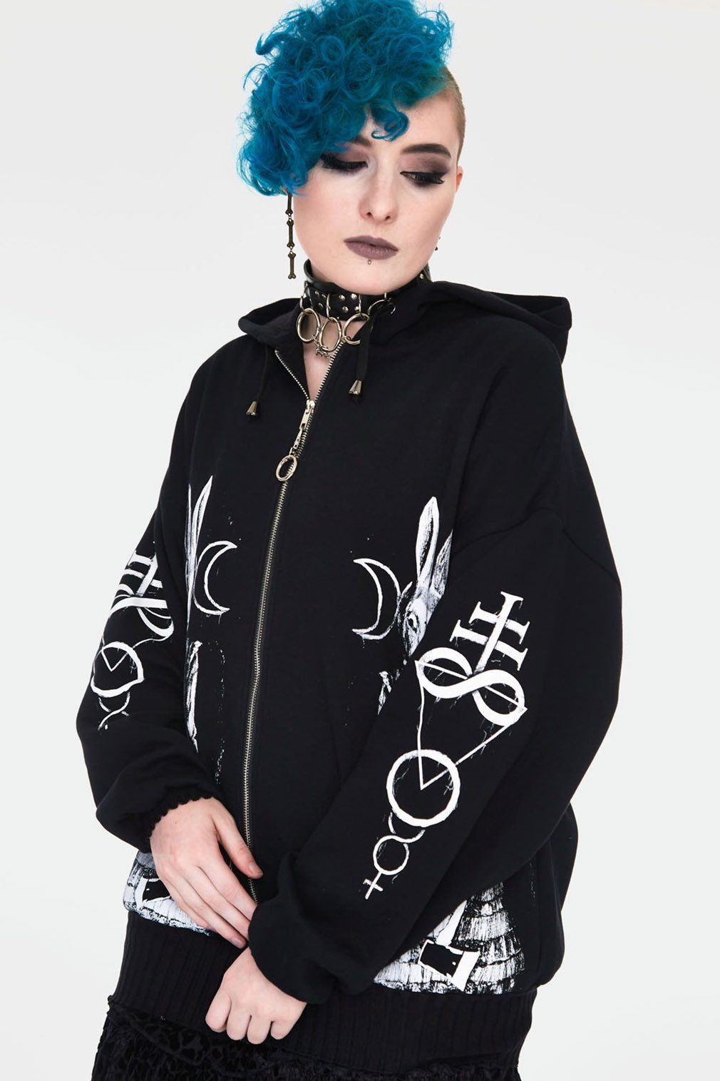 Jawbreaker Kapuzensweatshirt The Shining Rabbit Hoodie Gothic Goth Grufti Hase Okkult