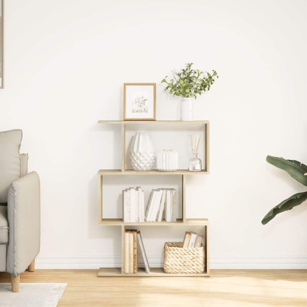 vidaXL Bücherregal Raumteiler-Bücherregal 3 Fächer Sonoma-Eiche 70x24x97 cm günstig online kaufen