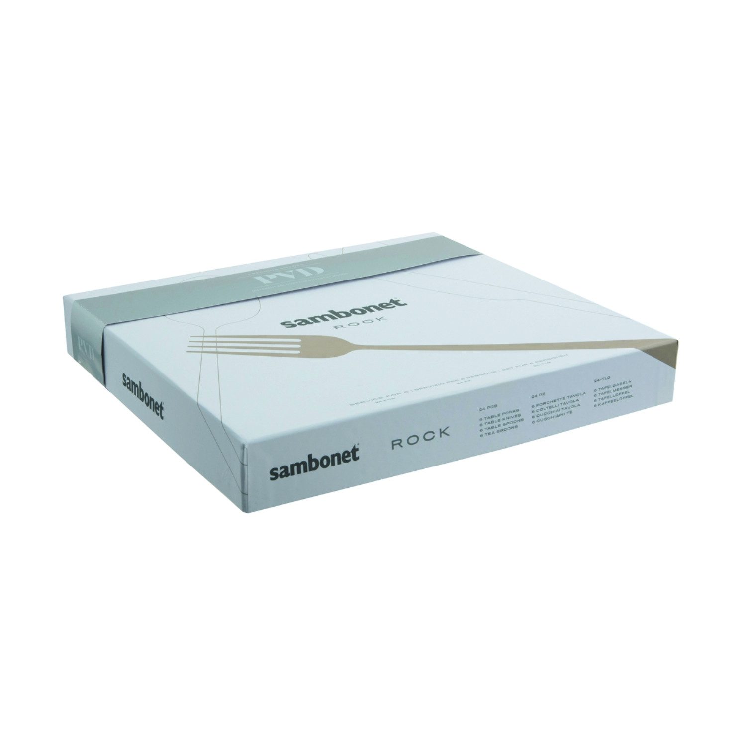 sambonet Besteck-Set Sambonet Rock Besteck 24tlg. Diamond (24-tlg), 6 Personen, Edelstahl rostfrei