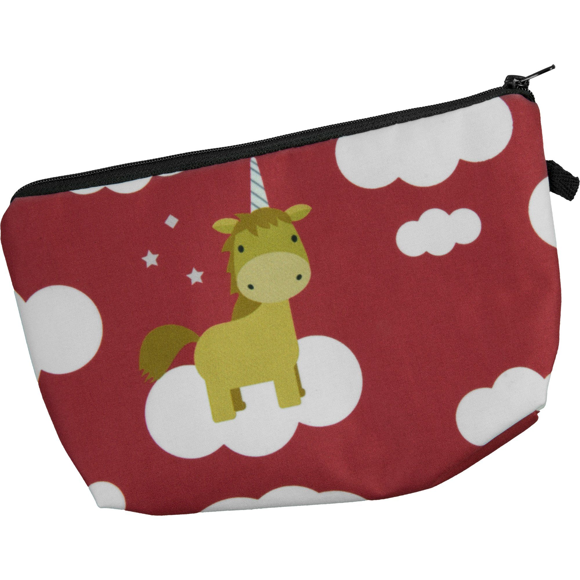 Design cosey Sky Red - Schminktasche Kosmetiktasche Kulturbeutel Make-up - Tasche Einhorn und