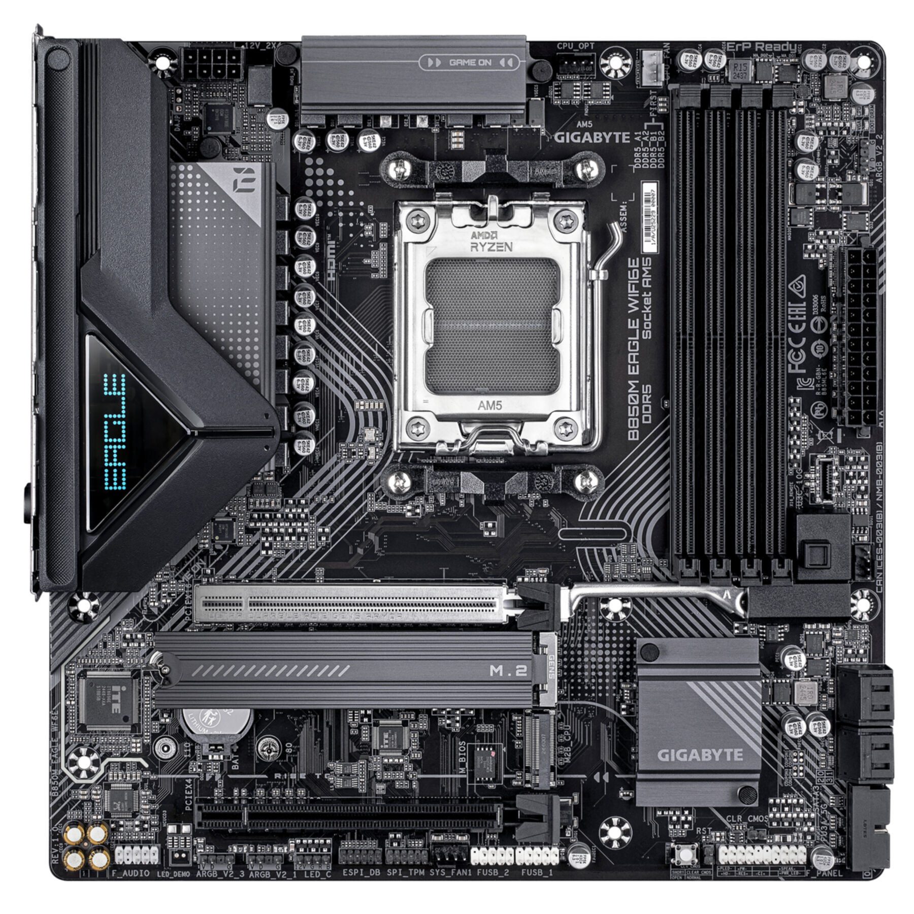 Gigabyte B850M EAGLE WIFI6E Mainboard - AMD Ryzen 9000 Serie CPUs, 8+2+2 Phasen Mainboard