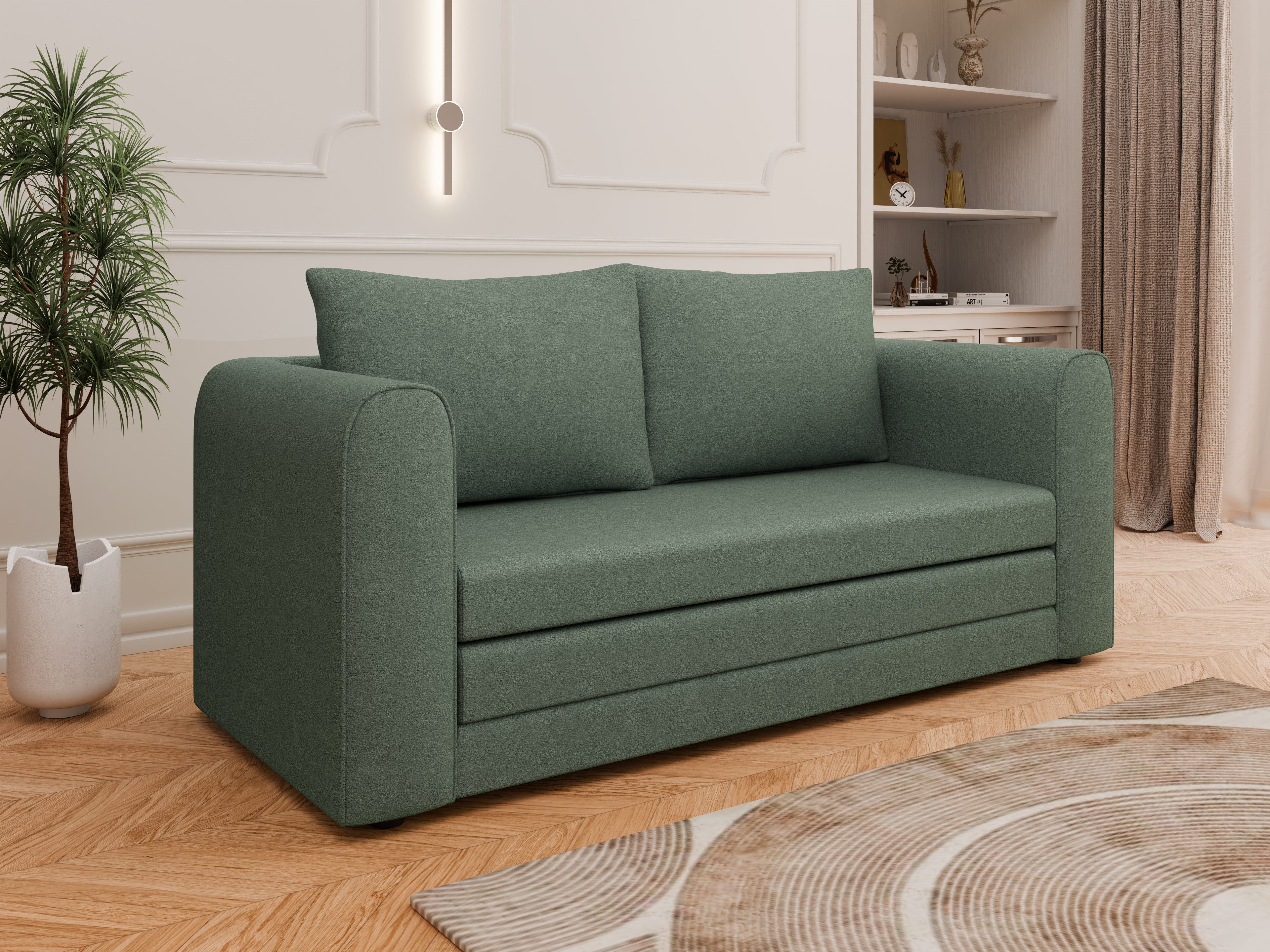 Homesy Schlafsofa Arelis – Moderne 2-Sitzer Sofa mit Bettfunktion, Bestseller, Platzsparendes Sofa mit Gästebettfunktion