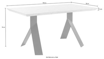 Homexperts Essgruppe Rose-Bridge, (Set, 5-tlg), Tisch - Breite 160 cm + 4 Stühle