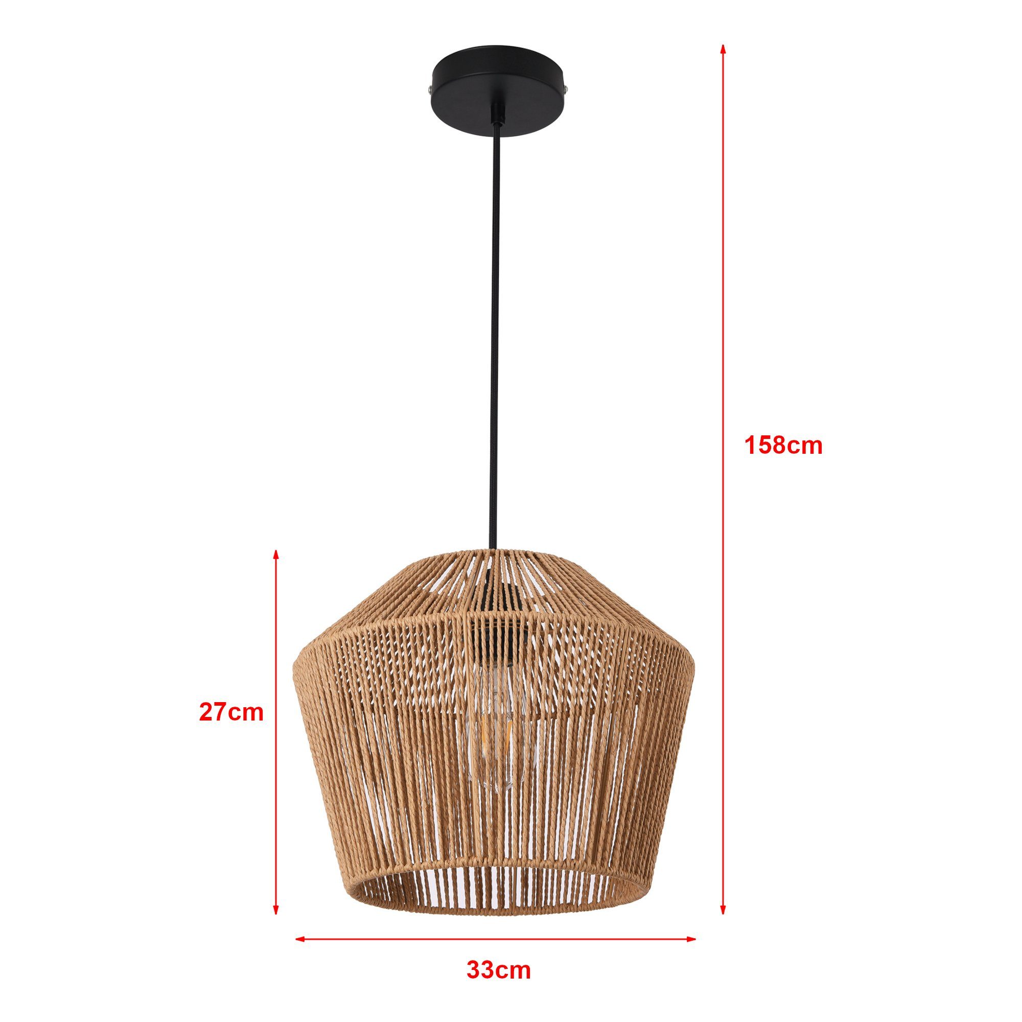 lux.pro Hängeleuchte, ohne Leuchtmittel, »Sela« Hängelampe 1x E27 158x33cm Schwarz/Beige