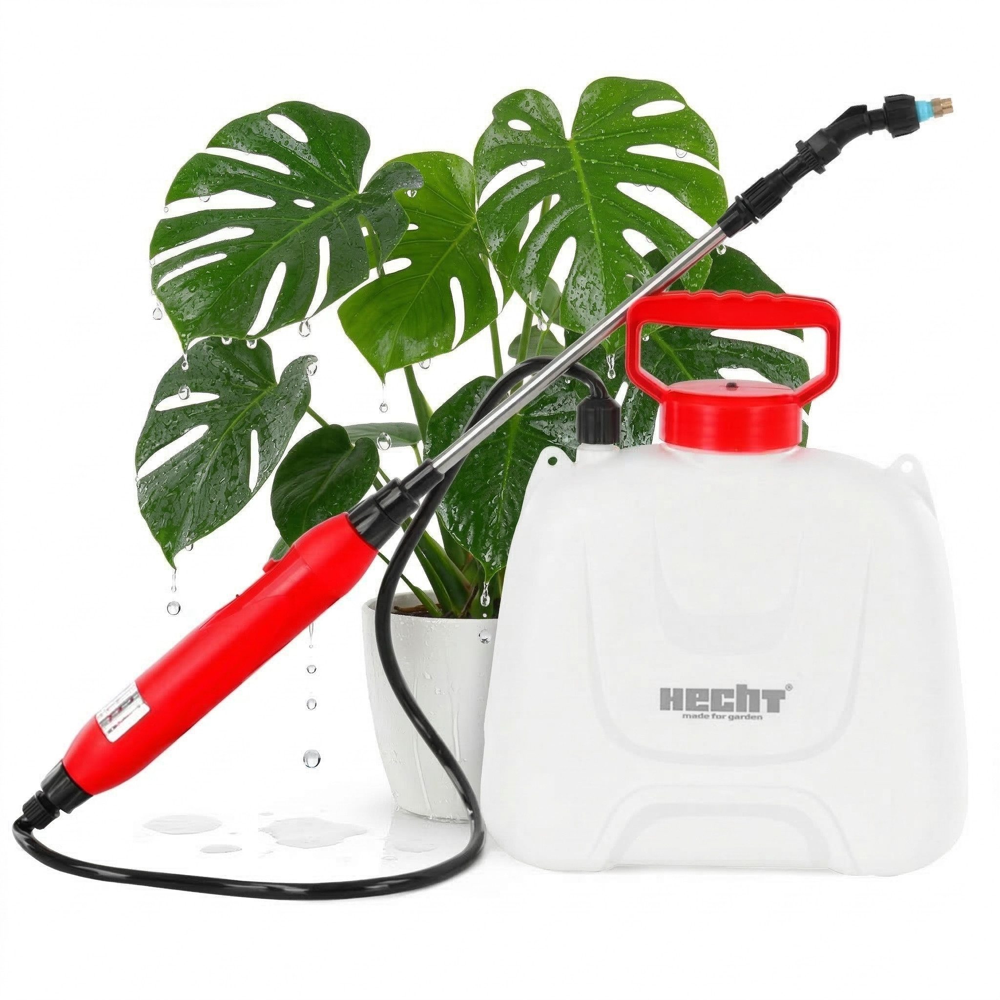 Hecht Akku-Drucksprühgerät Gartenspritze Akkuspritze 4050, 5 Liter, ausziehbare Teleskoplanze, 3h Laufzeit, Tragegurt & USB-Kabel, 2000 mAh 3,7V 2,5bar