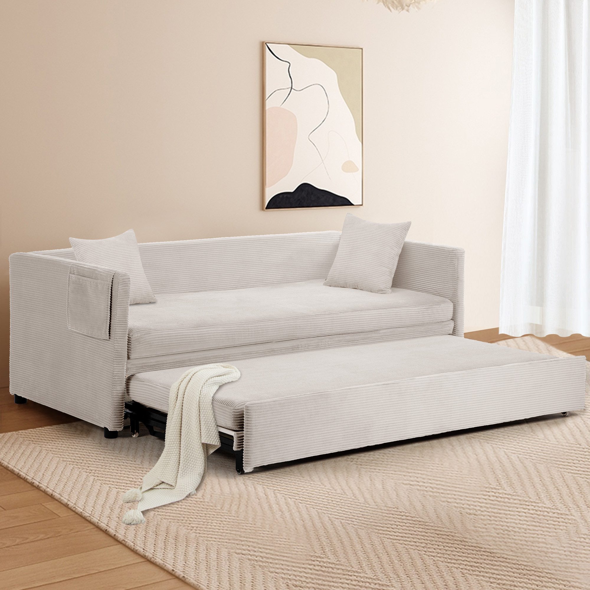 HOMYEDAMIC Schlafsofa Schlafsofa Doppelbett Schlafsofa 2-Sitzer Sofa Couch, günstig online kaufen