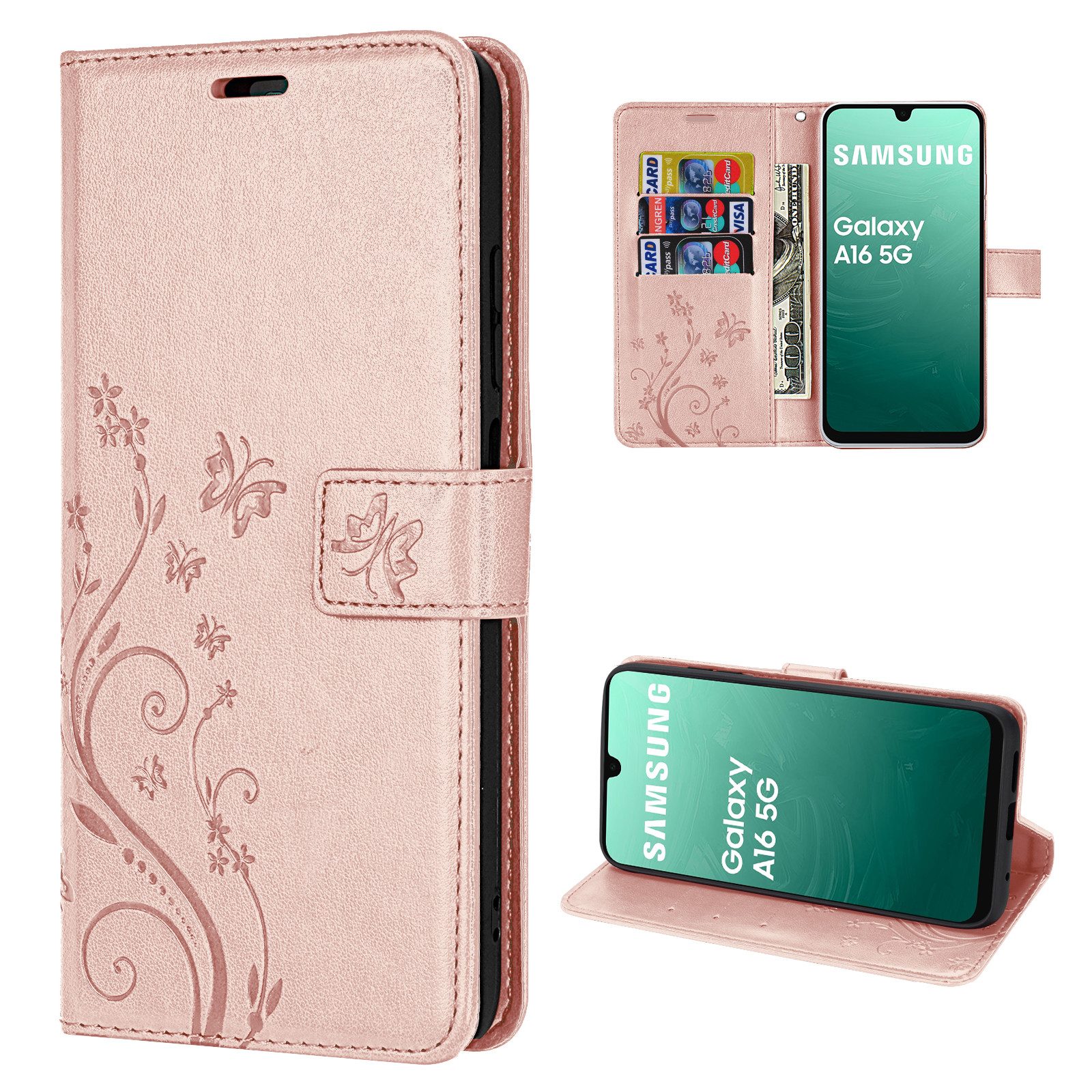 betterfon Handyhülle Handytasche für Samsung Galaxy A17 5G Klapphülle mit Kartenfächern, Bookstyle-Hülle mit Magnetverschluss, Smartstand & Kunstleder