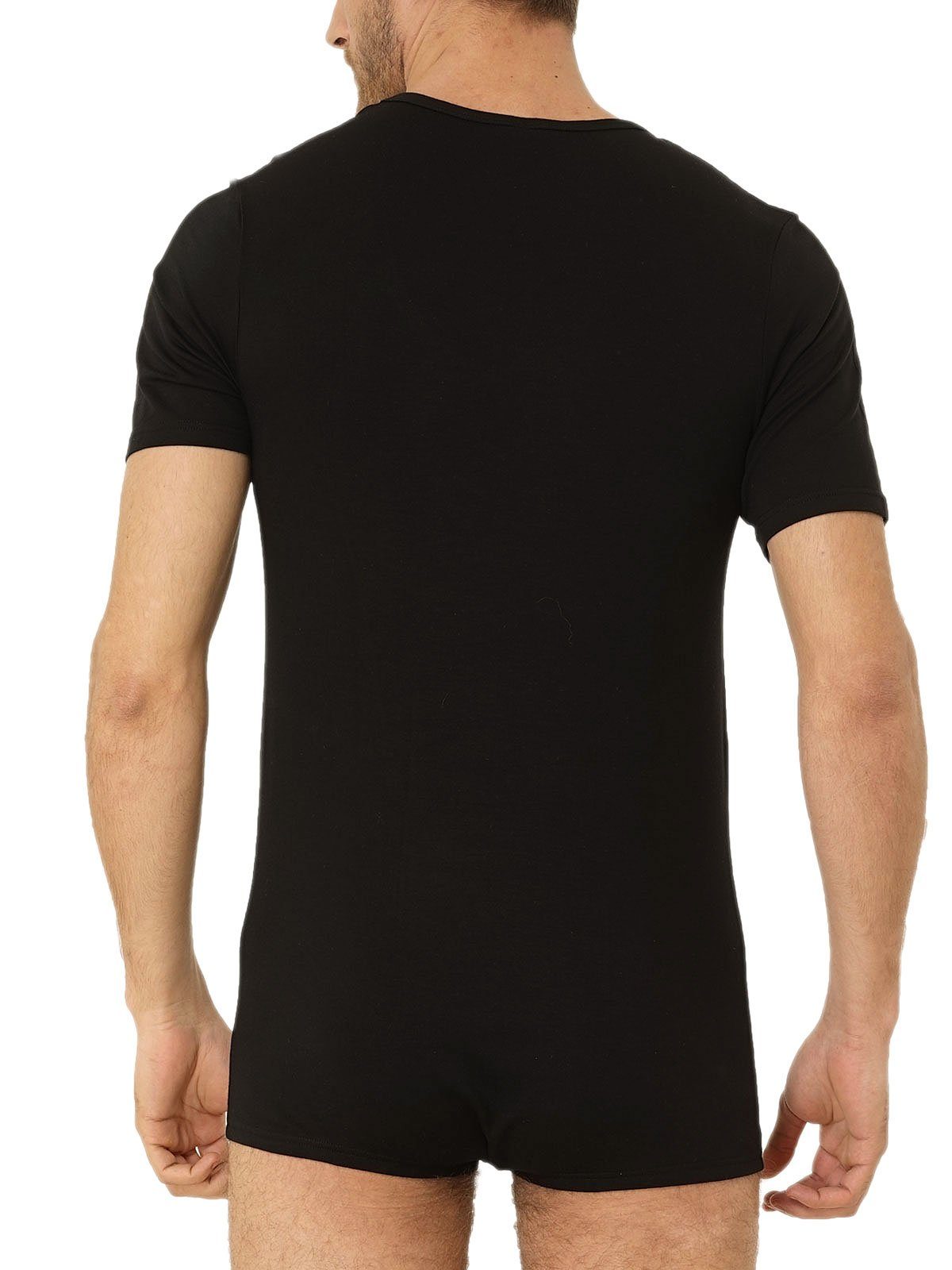 Business Kefali T-Shirt-Body Männerbody Unterhemd Schwarz, KC5012 Cologne Herrenbody