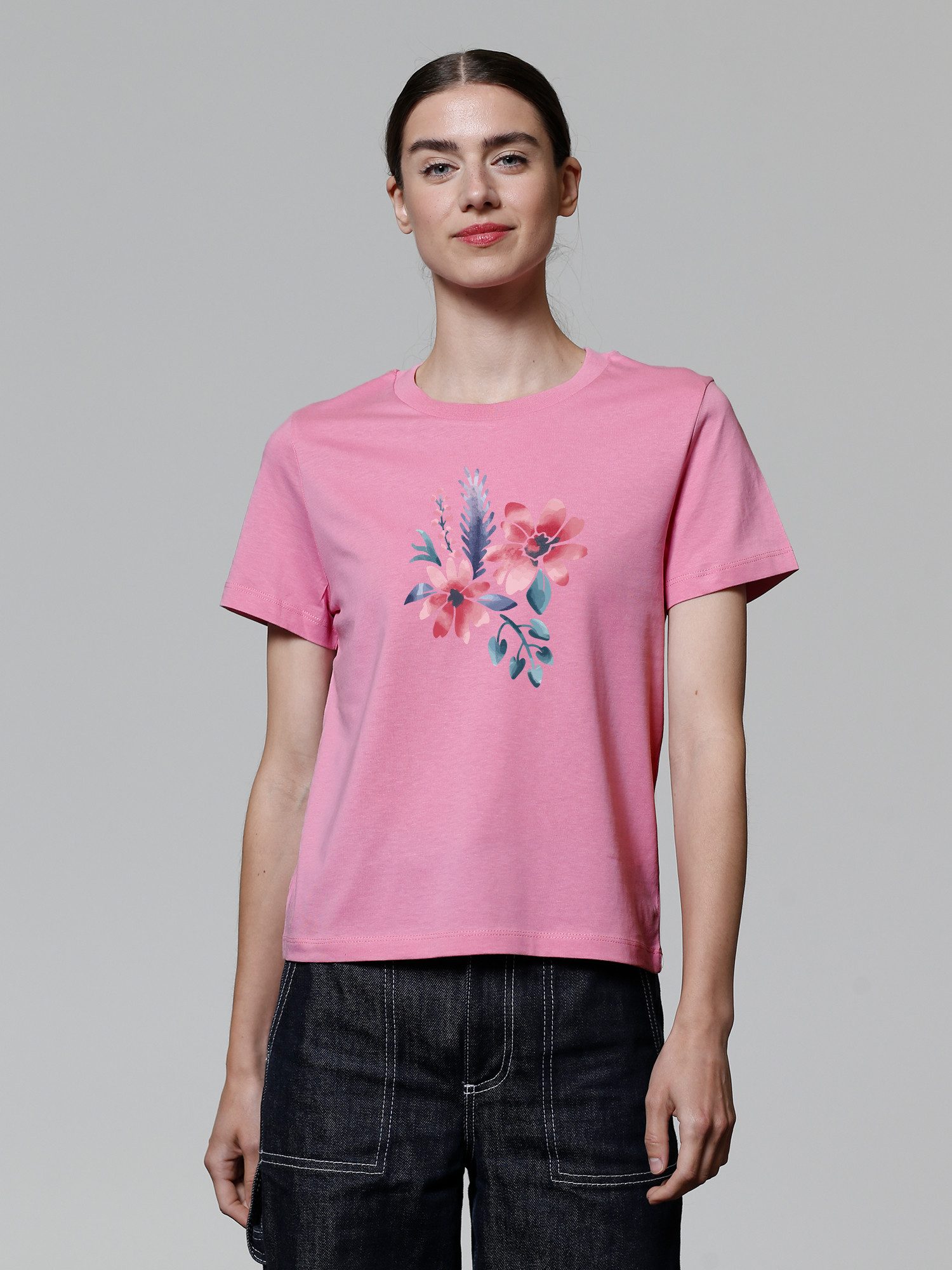 wat? Apparel T-Shirt Blume in Wasserfarbe günstig online kaufen