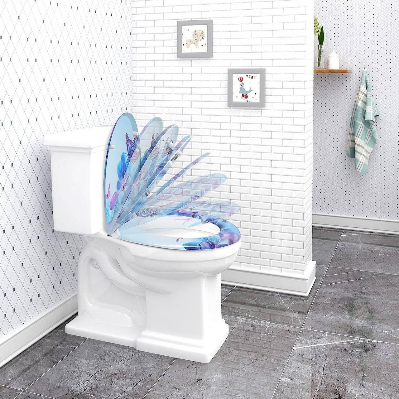 Woltu WC-Sitz (1-St), Toilettensitz mit Absenkautomatik