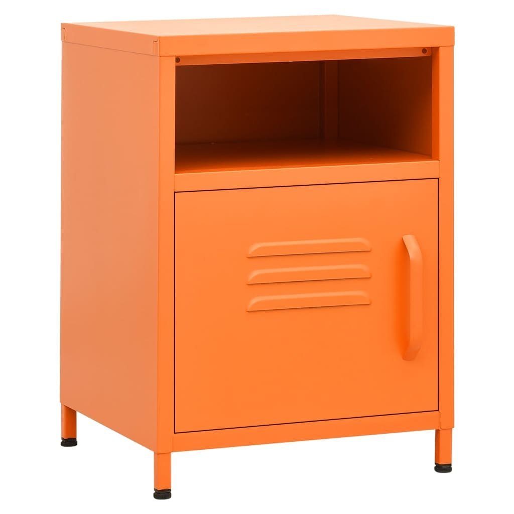 vidaXL Nachttisch NA Nachttisch Orange 35x35x51 cm Stahl Nachtkonsole Nachtschrank