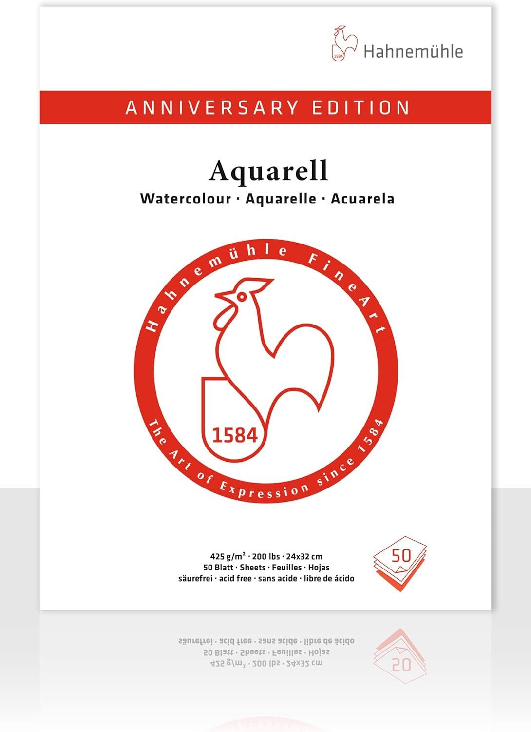 Hahnemühle Aquarellpapier Anniversary Edition 24x32cm, 425g/m², 50 Blatt