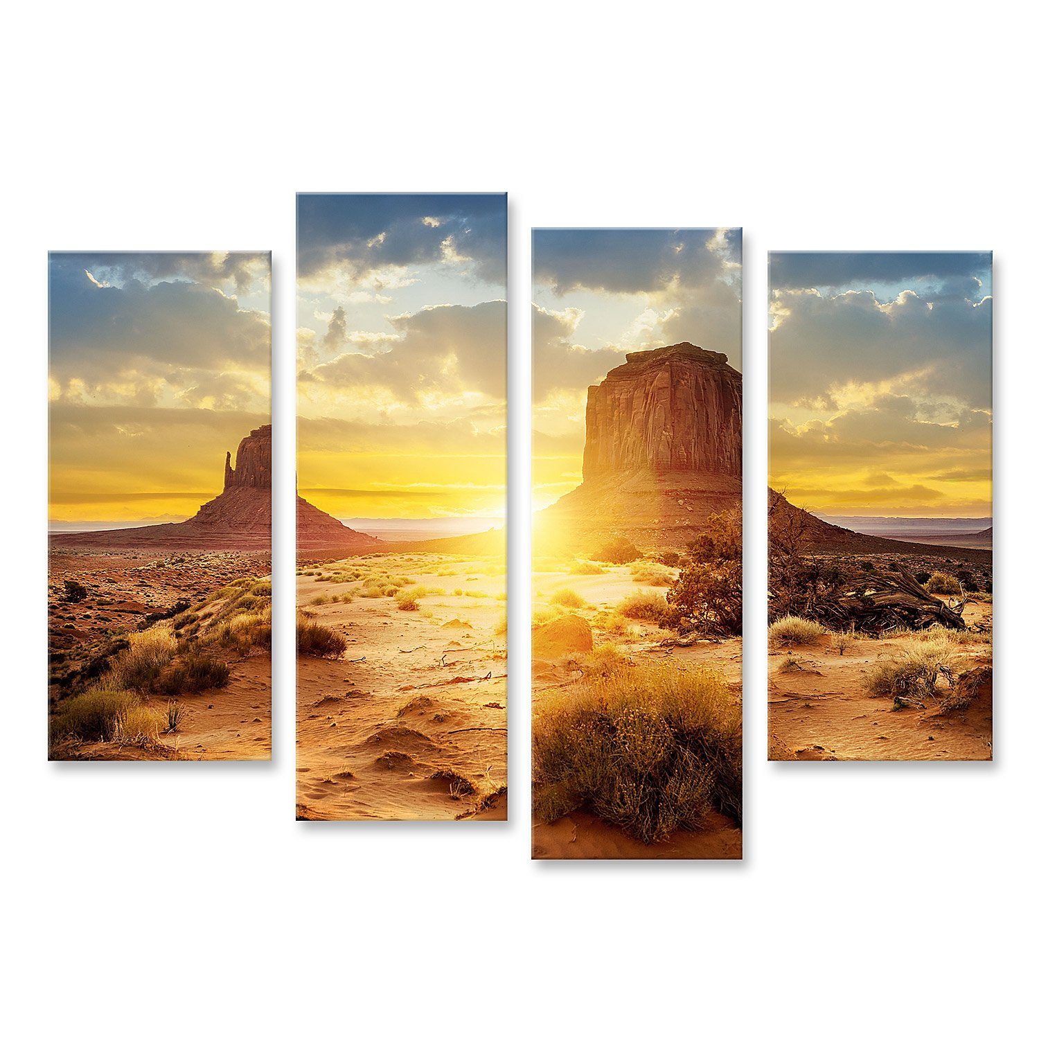 Leinwandbild Bild auf Leinwand Sonnenuntergang Monument Valley Usa Wandbild Leinwa