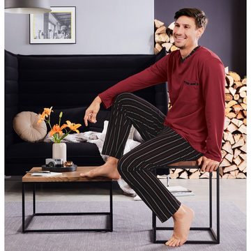 Erwin Müller Pyjama Herren-Schlafanzug Single-Jersey Streifen