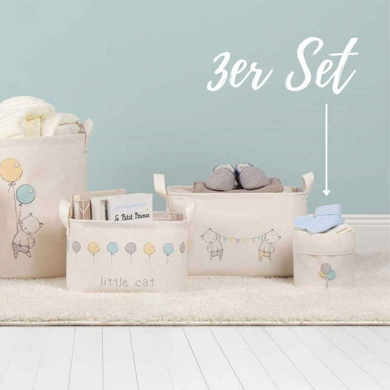 Ocean Home textile Aufbewahrungskorb »3er Set Kinderzimmer Boxen, Spielzeug Aufbewahrung, Kinderzimmer Deko« (3 St)