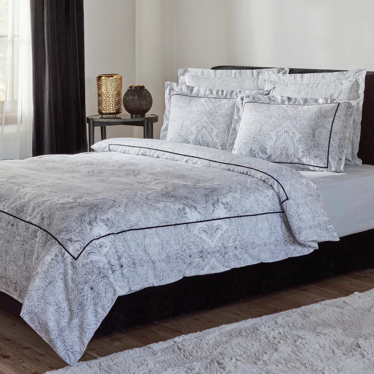 Karaca Tagesdecke Karaca Artco Bettwäsche-Set aus 100 % Baumwollsatin für Einzelbett