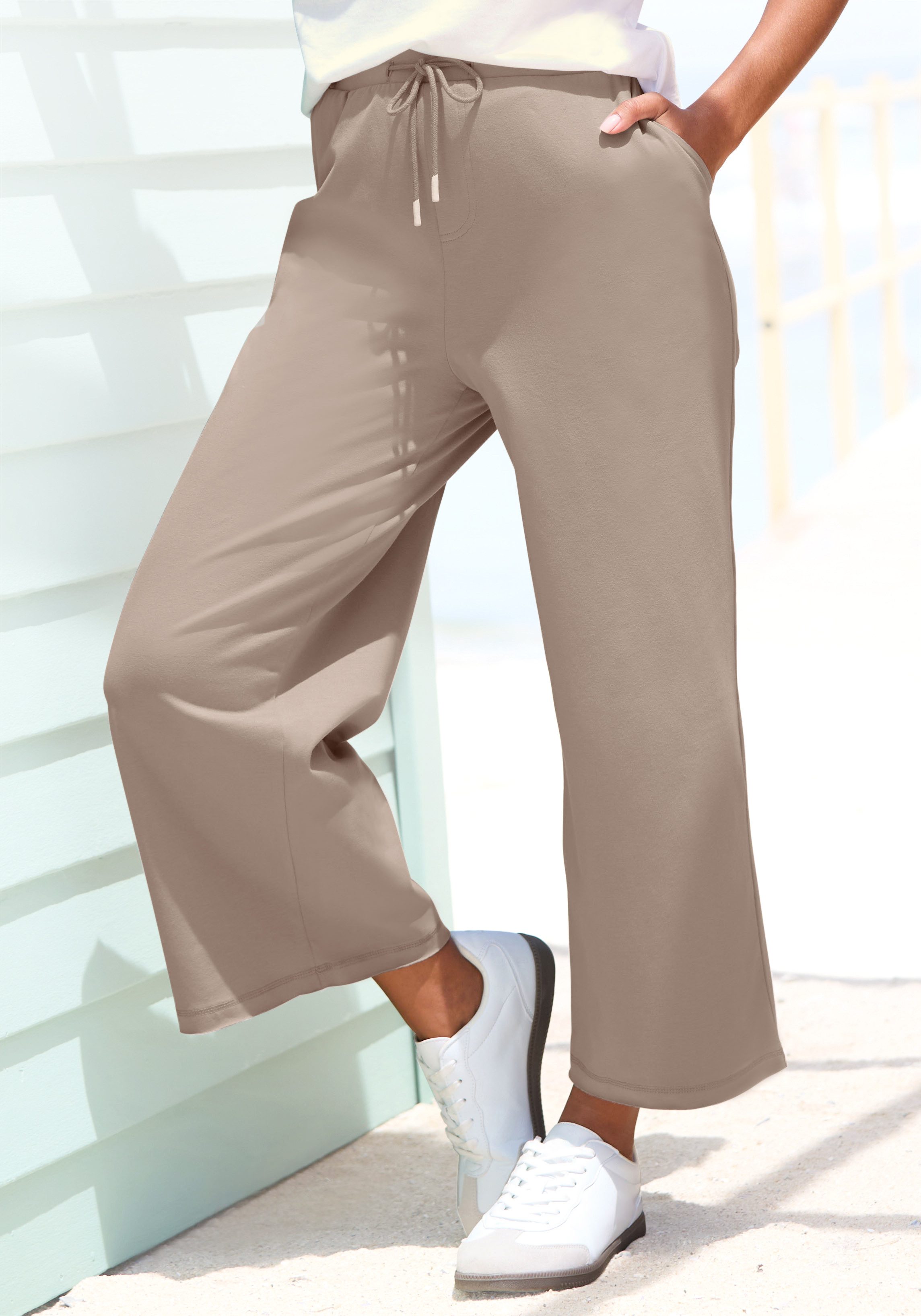 Elbsand 7/8-Hose Sanna aus Sweatware mit weitem Bein, verkürzte Sweathose, casual – Bild 3 von 5