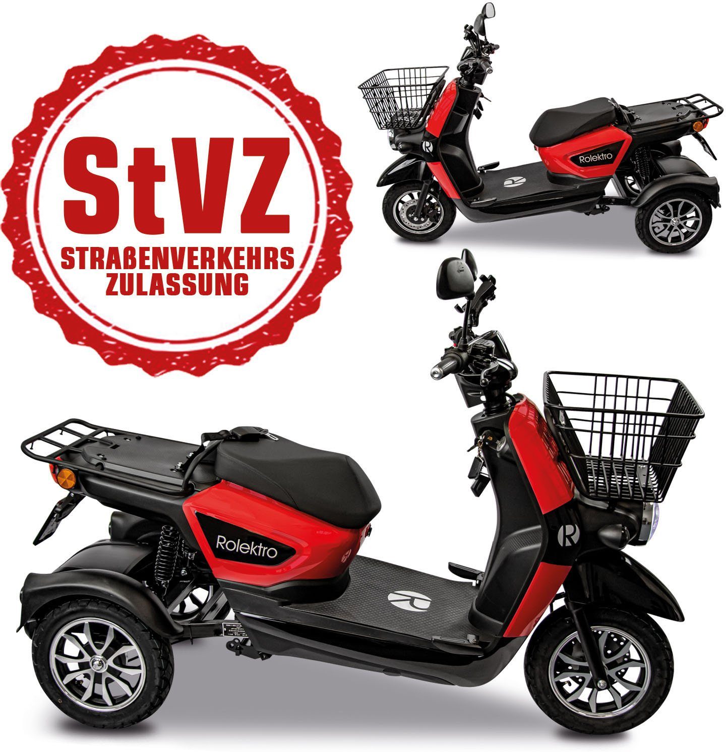 Rolektro electric vehicle Rolektro E-Carrier 25 V.3 Lithium without case, 1000 W, 25 km/h, (basket)