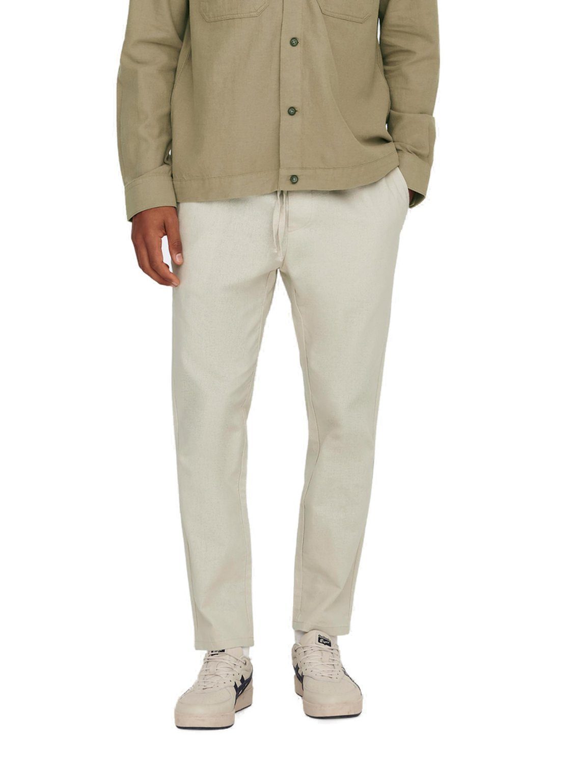 Only & Sons Herren Sweatpant ONSLINUS CROP LIN - Tapered Fit günstig online kaufen