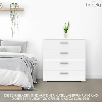 habeig Kommode Kommode 241 Sideboard Perfect Weiss 4 Schubladen Flurschrank Schrank