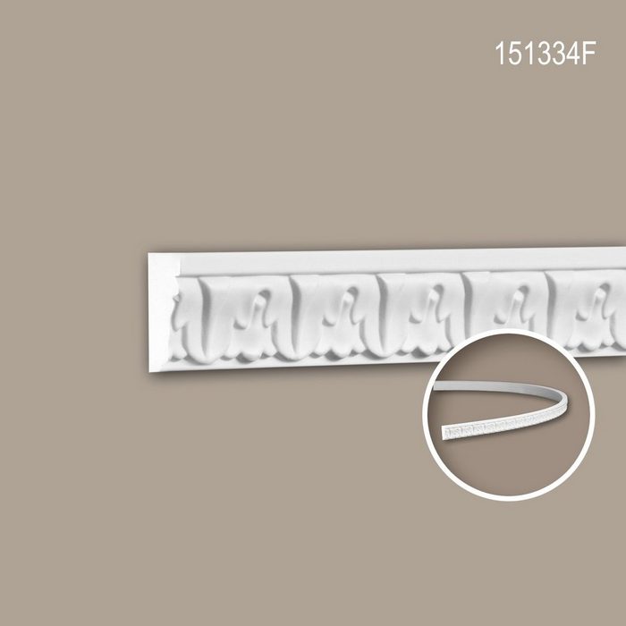 Profhome Flexprofil 151334F (Profilleiste 1-St. Flexible Wandleiste Stuckleiste Zierleiste 2 m) weiß vorgrundiert