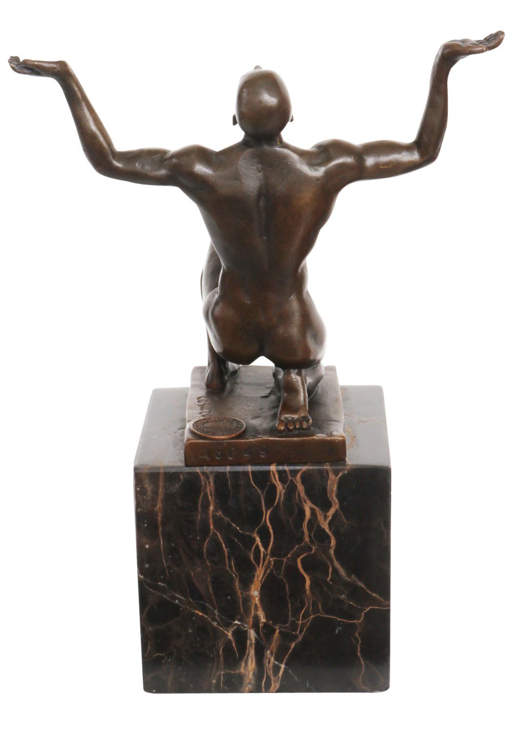 Aubaho Skulptur Bronze Skulptur erotische Antik-Stil Kunst Mann Bronzeskulptur Figur S